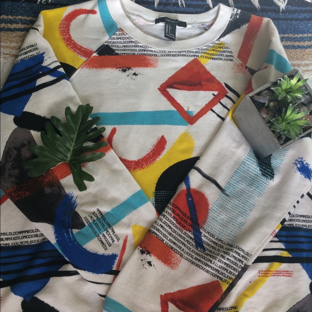 Retro geometric shapes sweater